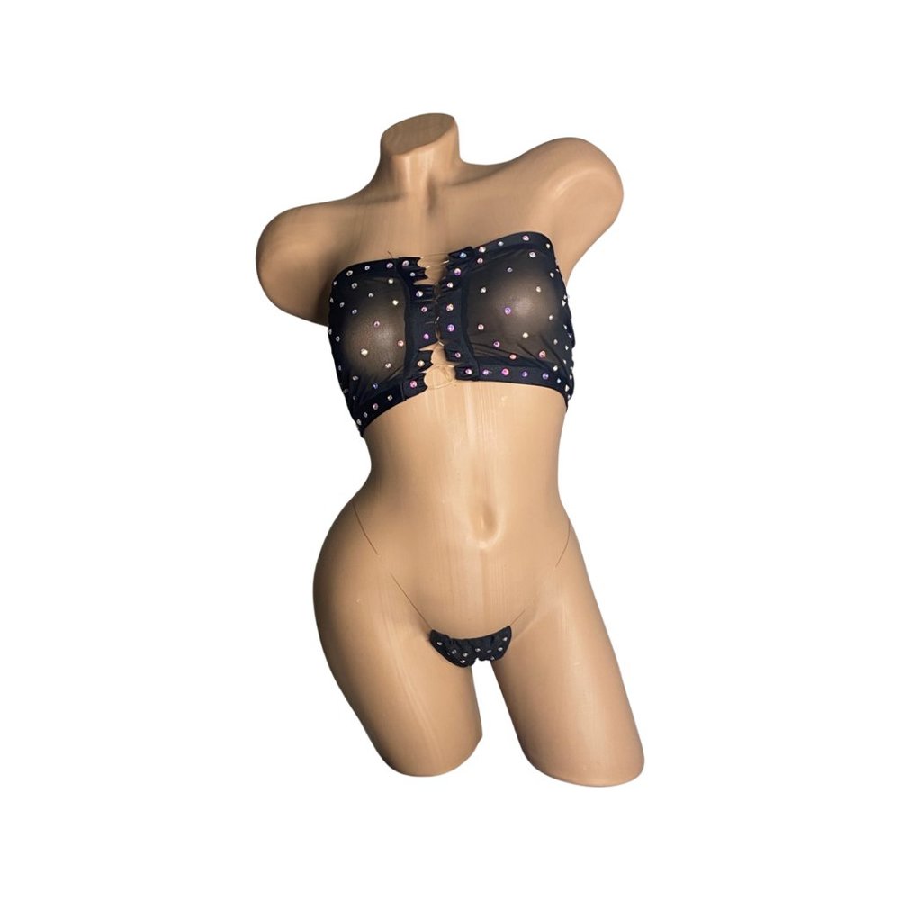 Black Bedazzled Two Piece